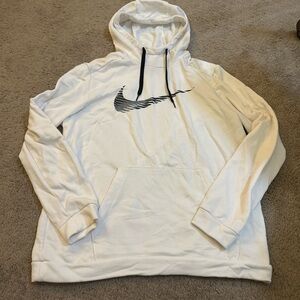 Nike White Hoodie with Black Swoosh
